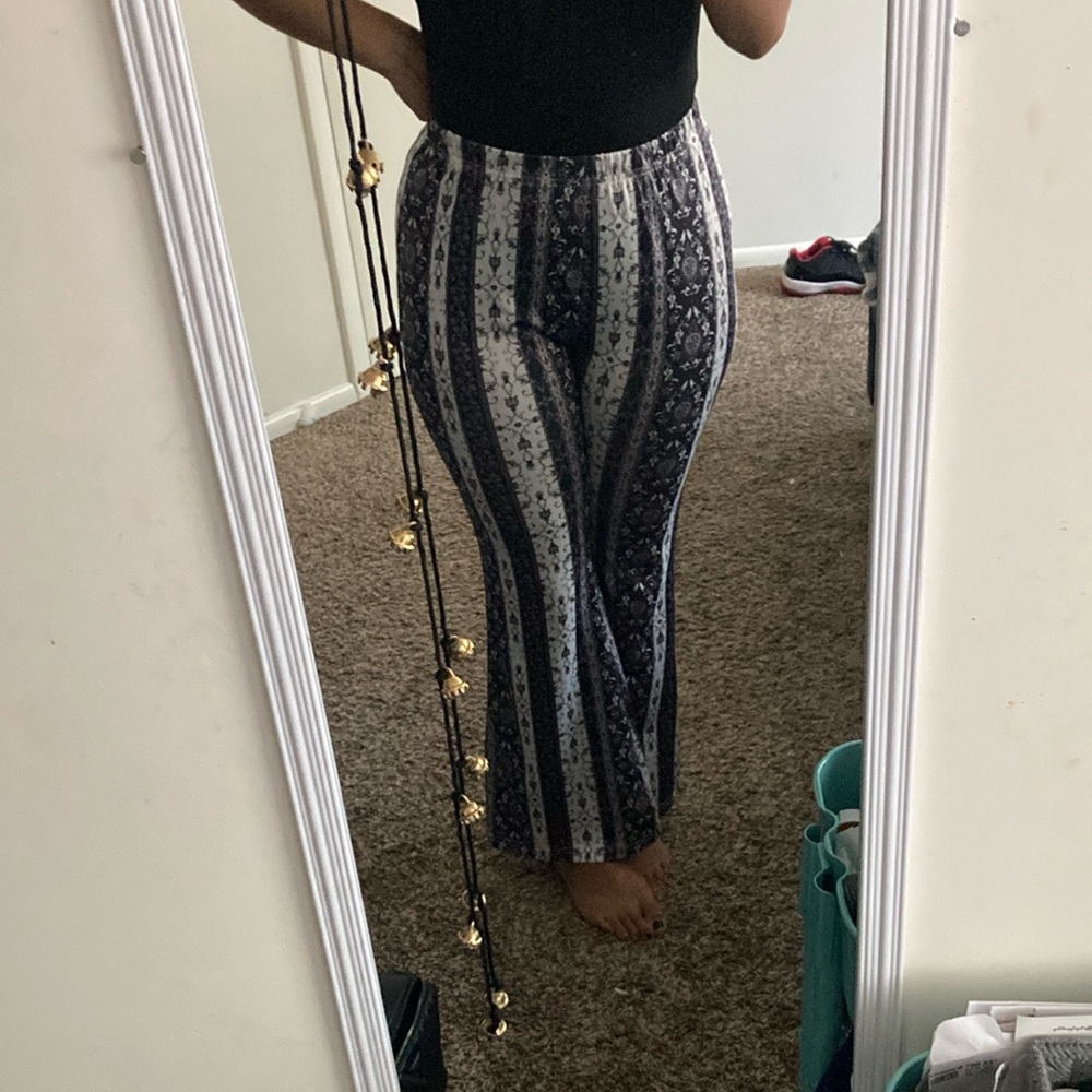 Elegant Black and White Flare Pants